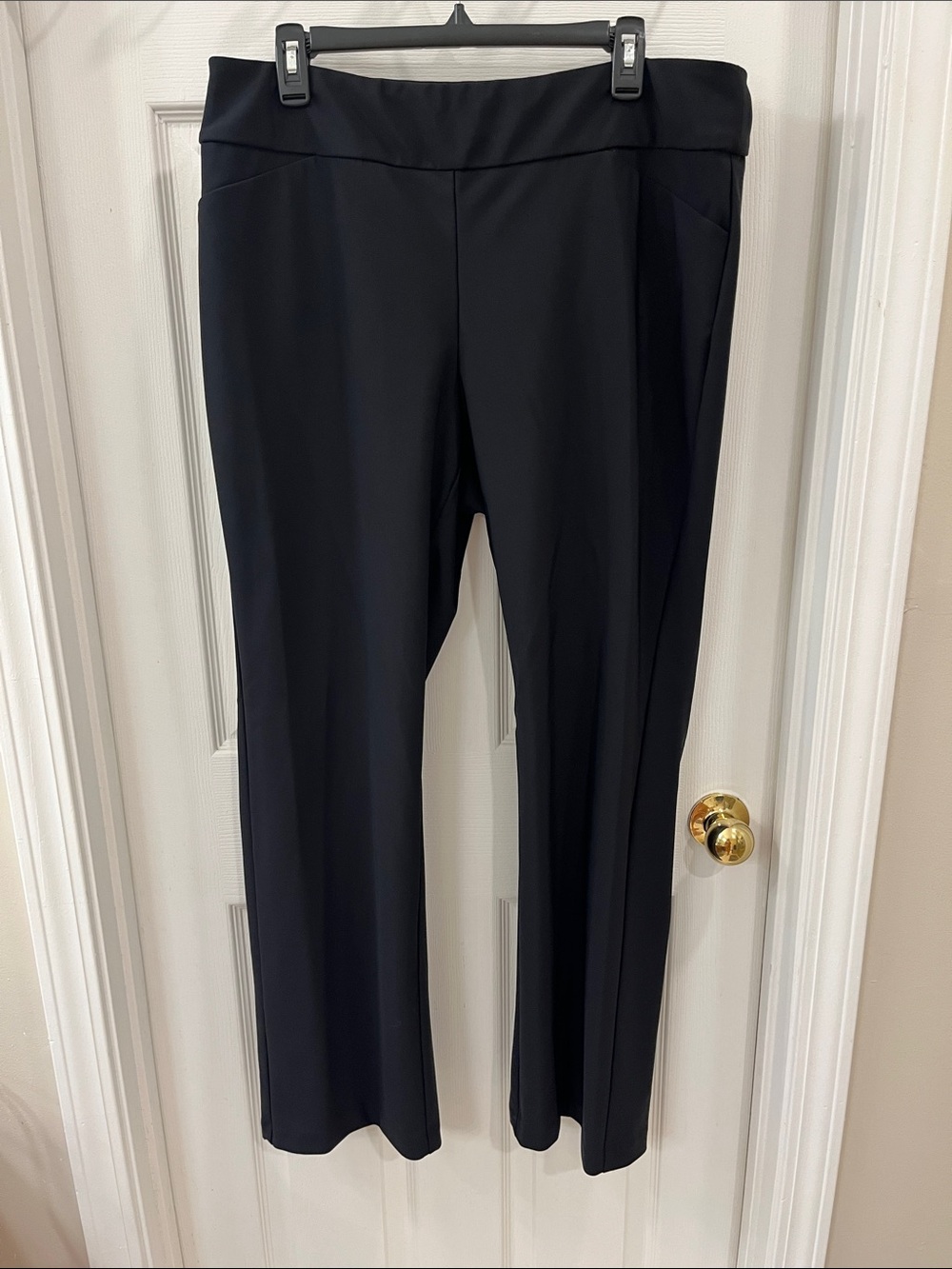 Tribal Straight-Leg Pull-On Pants in Black